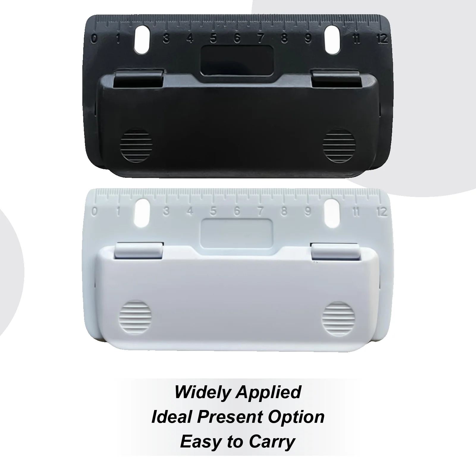 Two Hole Punch File Folders 2 Hole Paper Puncher Machine 8cm Hole Spacing Manual Office Supplies With Scale Binder Punching