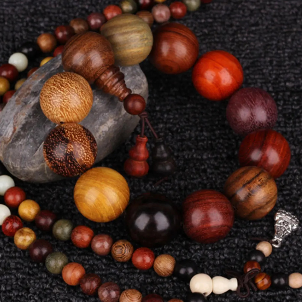 Wooden Bead Bracelet for Men and Women – Natural Smooth Buddha Style Daily Wear Gift for Travel, Work or Couple