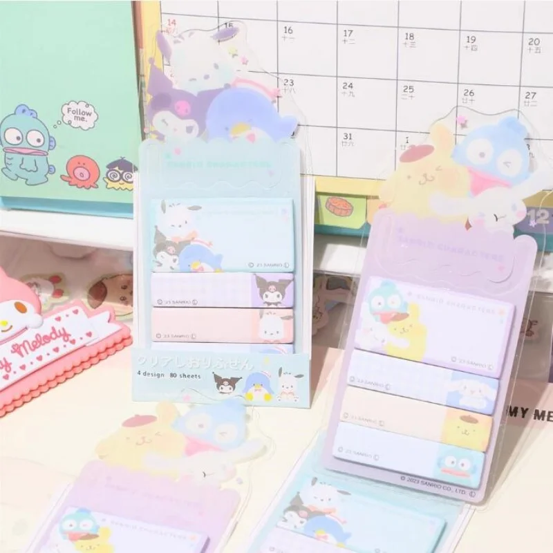 Kuromi Hangyodon Memo Pad Sanrio Cinnamoroll Sticky Notes Stationery Label Notepad Planner Sticker Post School Supplies