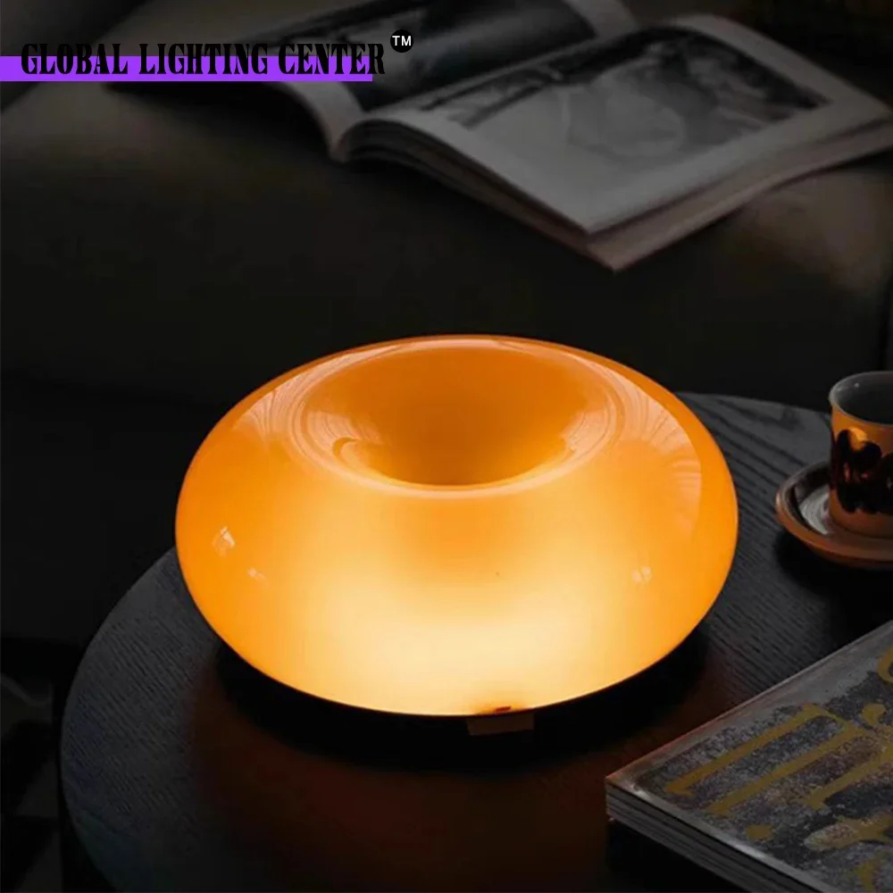 Donut lâmpada de parede laranja luzes led interior decoração para casa lâmpadas vivas donut criativo redondo quarto toque luzes parede 6 tipo plug