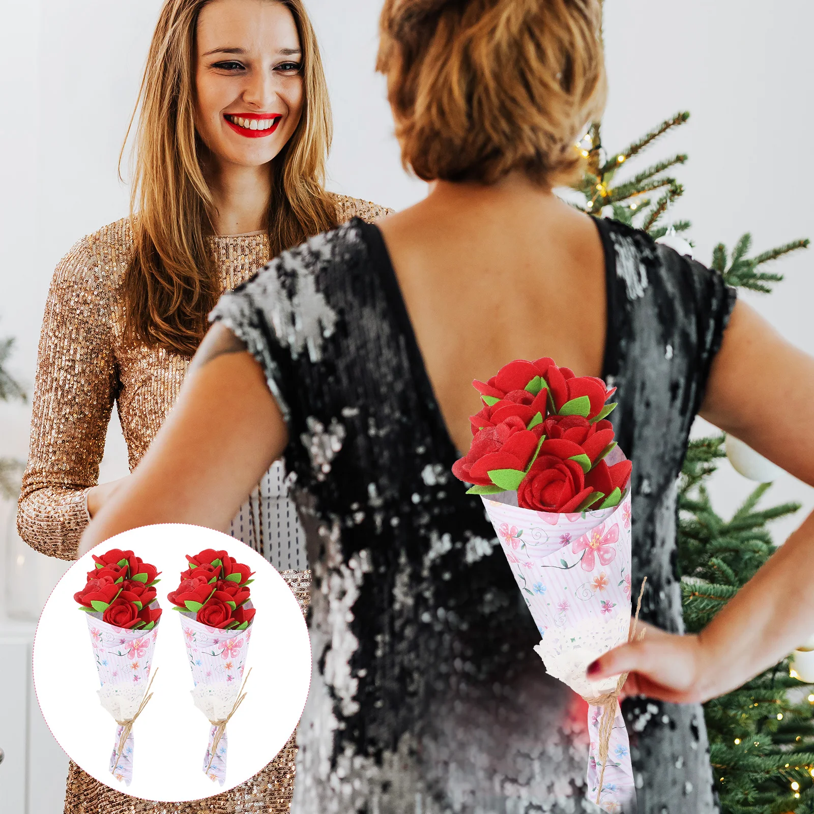 مجموعة أدوات حرفية على شكل زهرة أنيقة يمكنك صنعها بنفسك لمجموعات مواد باقة غير منسوجة مجموعة صنع باقة يدوية إبداعية للأطفال #6