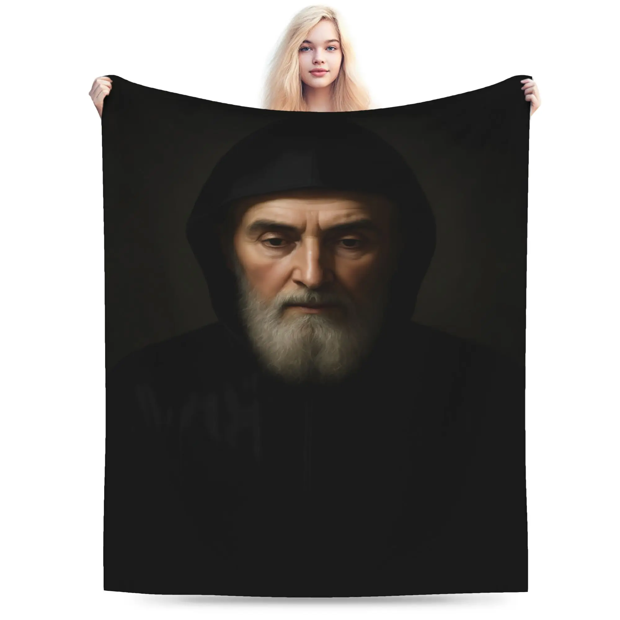 Sacred Saint Charbel Prayer Book Soft Blanket  Airplane Travel Plush Throw Blanket Bedroom Flannel Bedspread Sofa Bed Cover