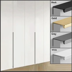 80-500mm Minimalist Wardrobe Invisible Long Strip Door Handle, Drawer Hidden Handle, Non Punching Cabinet Edge Sealing Handle