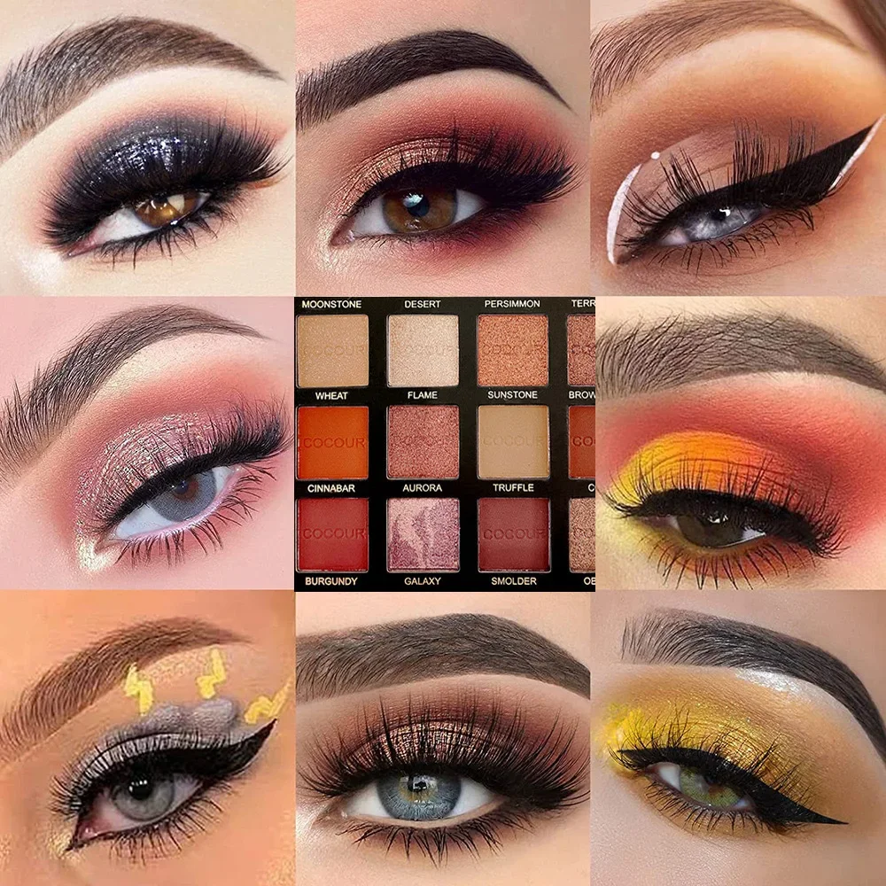 Paleta de Sombras Matte, Estilo Cool, Boa aparência, Placa de Sombra de Olhos, Dezesseis Cores, Shimmer, Maquiagem Multicolor, Baixa Saturação