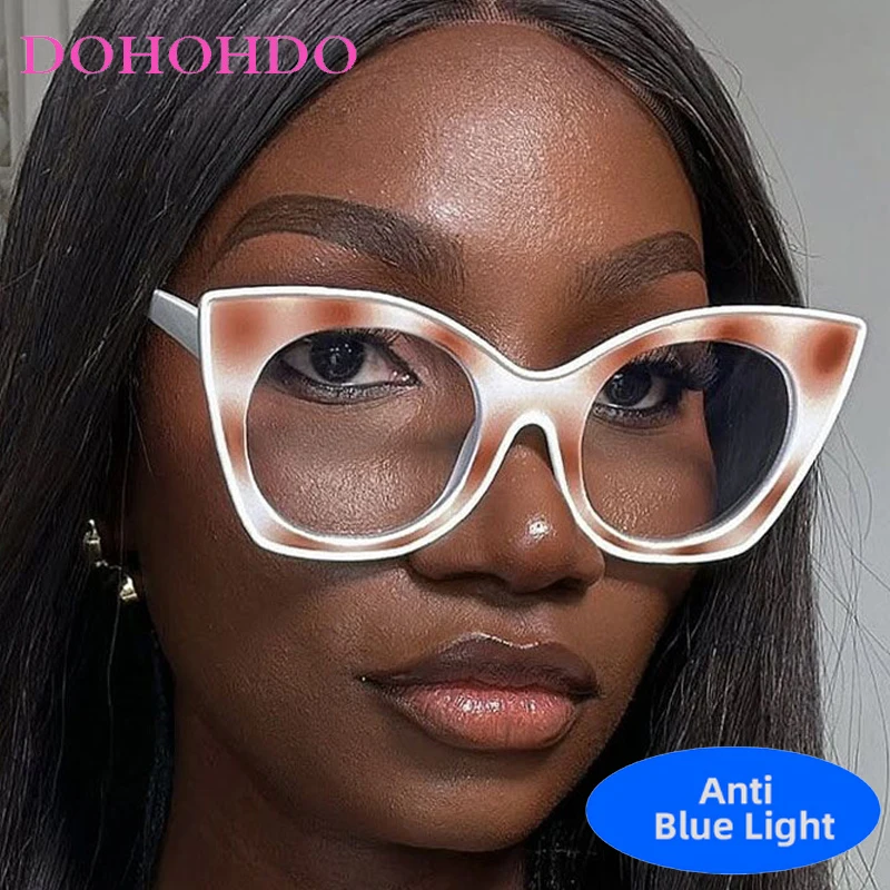 

Fashion Assorted Colors Big Cat Eye Blue Light Blocking Glasses Luxury Brand Women Men Play Computer Optical Eyeglasses Lentes