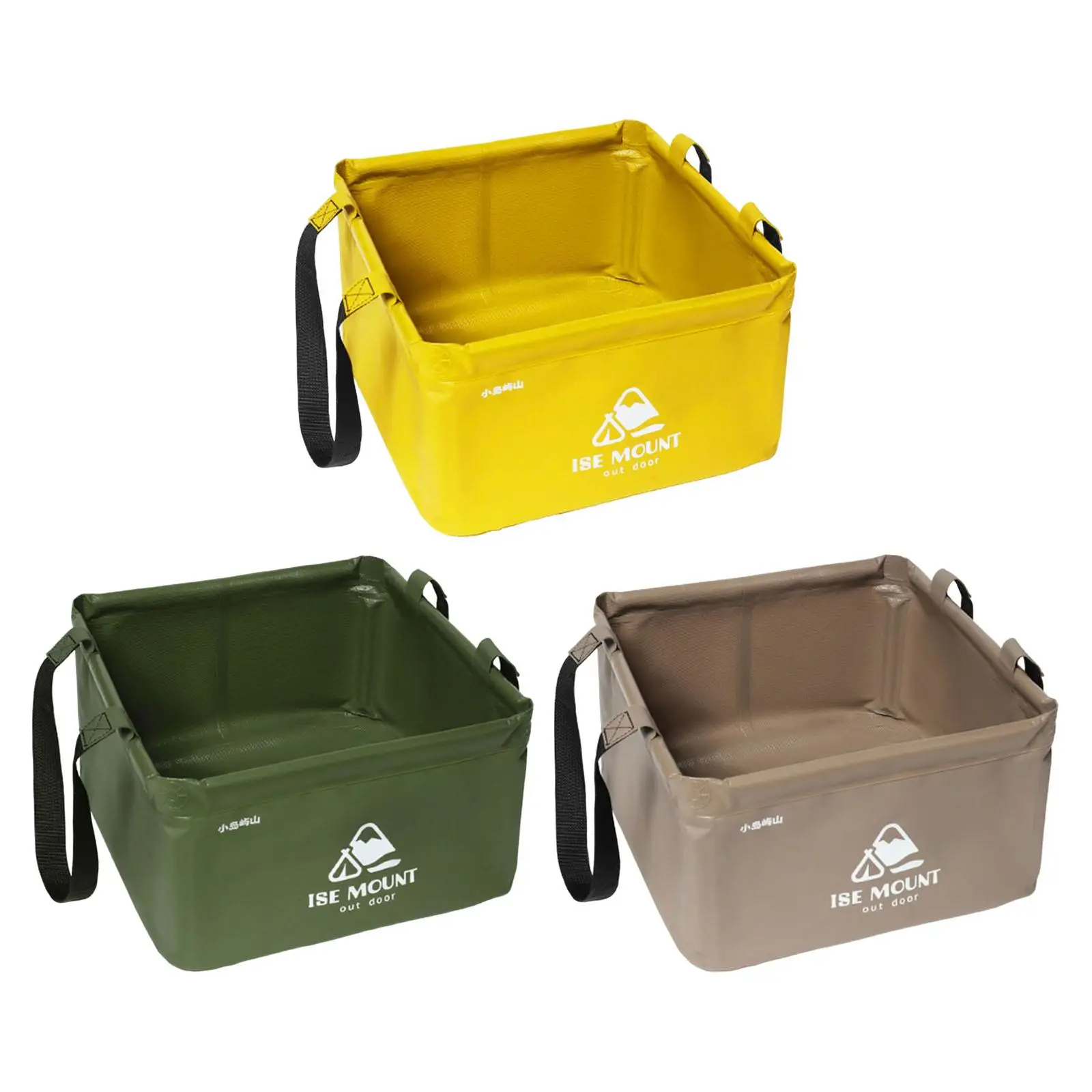 Outdoor Water Container 15L Large Capacity Washing Tub with Handle Square Folding Storage Bucket for Camping Gardening Fishing