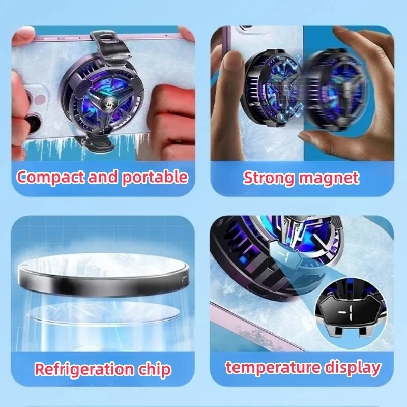 Magnetic Mobile Phone Radiator for Mobile Phone Tablet Semiconductor Mobile Phone Cooler Game Cooler Mobile Phone Cooling Fan