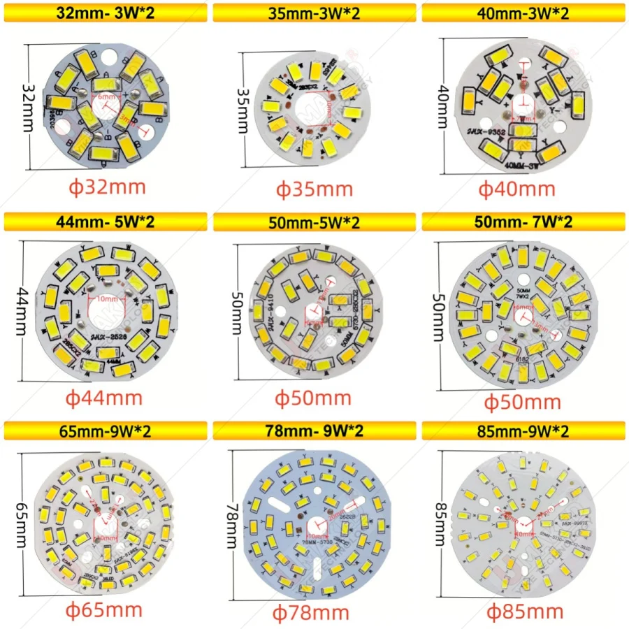 3Wx2 Warm/Cold White two color in one PCB 35mm/40mm/45mm 5730 SMD Light Board Led Lamp Panel For Ceiling PCB With LED