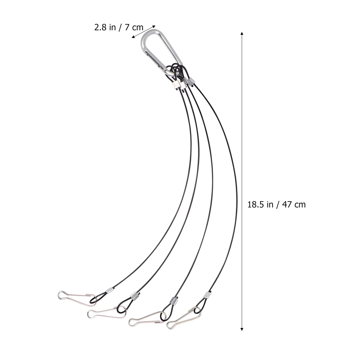 4pcs Wire Rope Hook 4X Hydroponics Hanging Kit Rope Hanger Steel Rope for Plant Grow Light (15mm Thick 400mm Long)