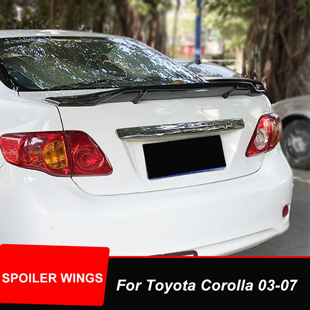 

For Toyota Corolla Altis 2003-2008 R Style Rear Trunk Lid Duck Car Spoiler Wings Black Carbon Painted Tuning Accessories Parts