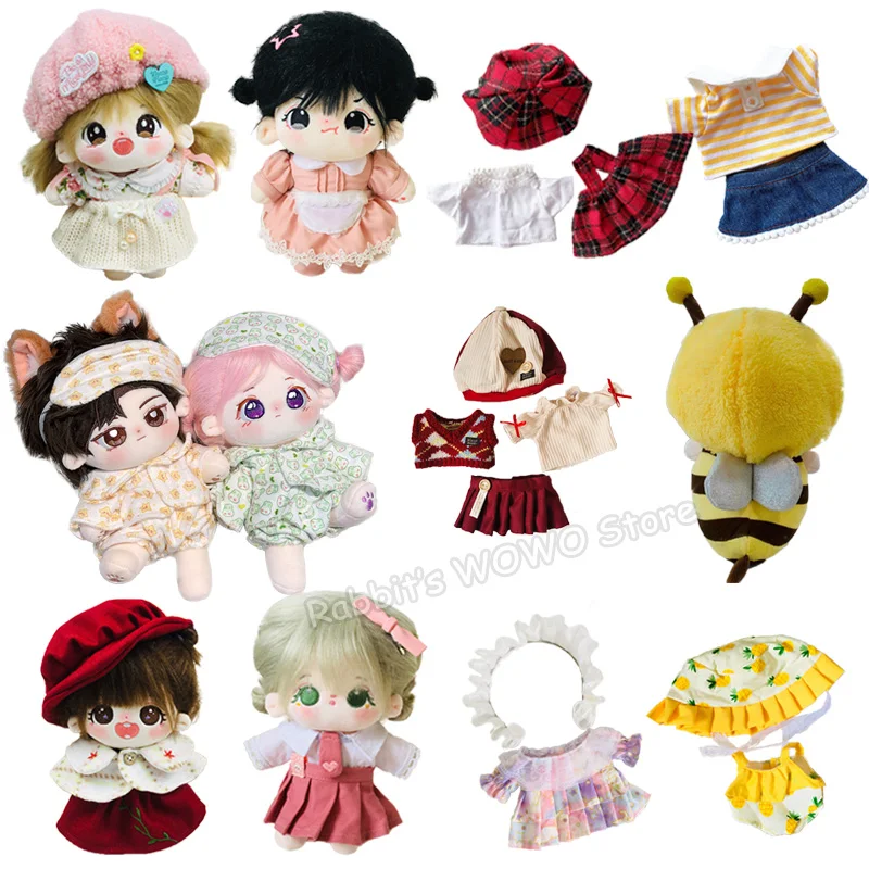 Doll Clothes for 20cm Idol Dolls Baby Doll Lovely Bee Outfit Skirt Stuffed Cotton Toy for Korea Star Kpop EXO Dolls Accessories