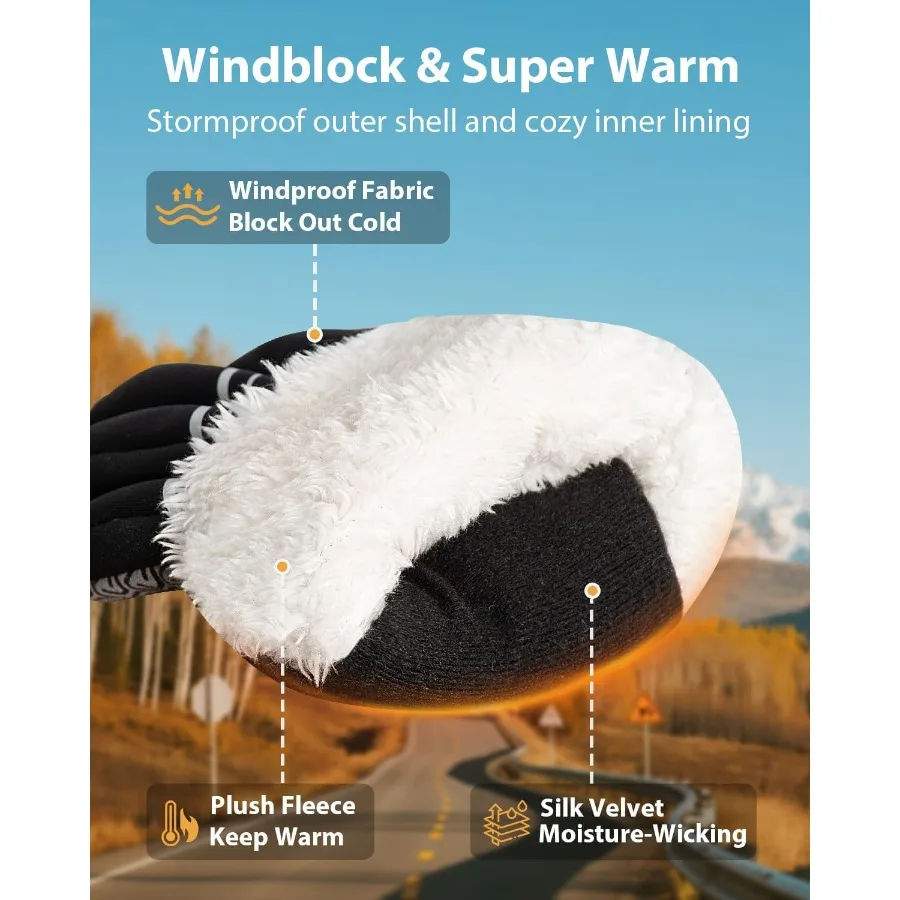 قفازات ركوب الدراجات الشتوية للرجال والنساء، قفازات ركوب الدراجات الباردة المتوافقة مع قبضة معززة وات