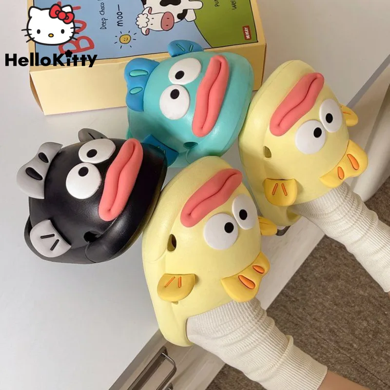 

Sanrio мультфильм Hangyodon Новые Домашние домашние тапочки на толстой подошве Мягкие Шлепанцы Y2k для девочек забавная летняя обувь для женщин милые слипоны