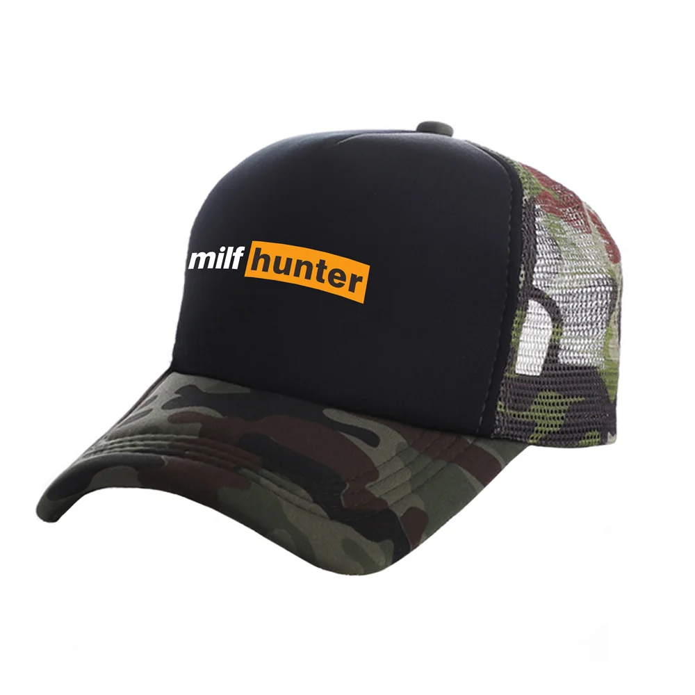 Milf Hunter-gorras de camionero, gorros de béisbol de malla para el sol al aire libre, MZ-506