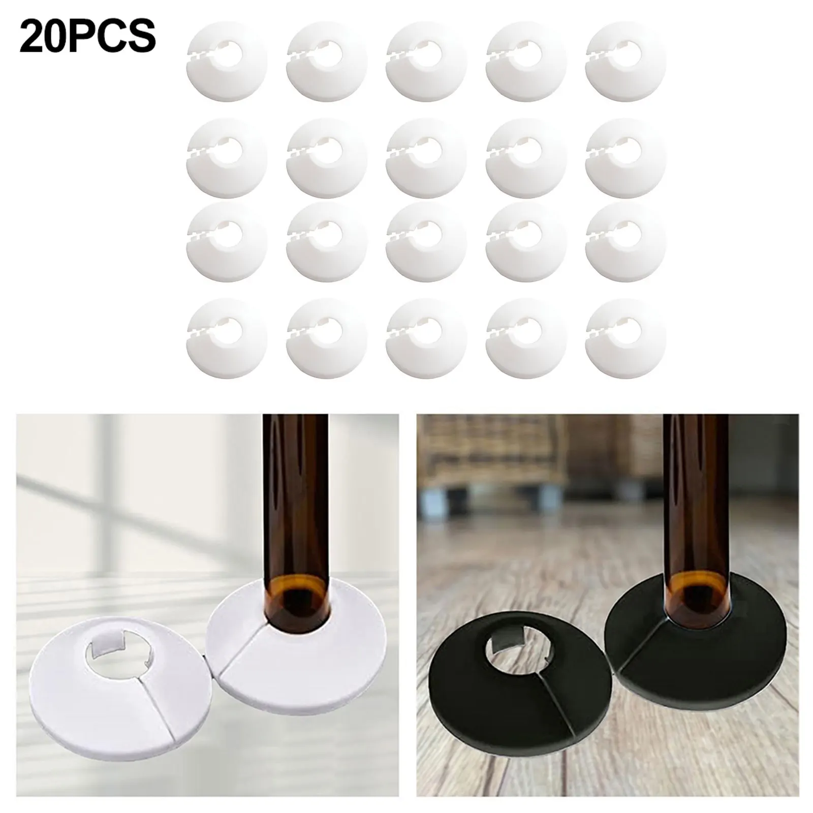 

Escutcheon Plates Bathroom Radiator Pipe Cover Corrosion-Resistant Drainage Pipes Long-lasting Use Plastic Material