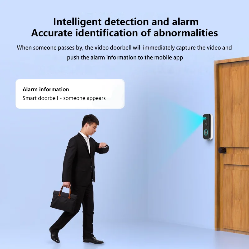 BIOS WiFi Video Doorbell 1080P HD Camera Smart Door bell Outdoor Battery Powered Security Video Intercom Free Storage Playback