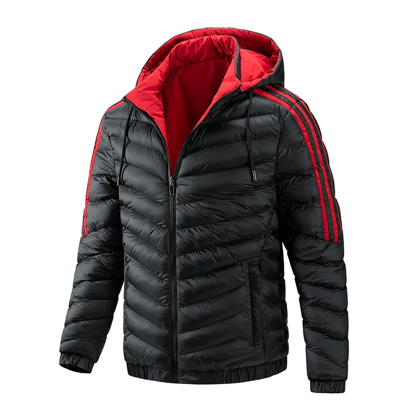 Abrigos acolchados de algodón para hombre, chaqueta de doble cara, ropa de invierno y primavera, cortavientos informal con capucha, talla 2XL, 2022
