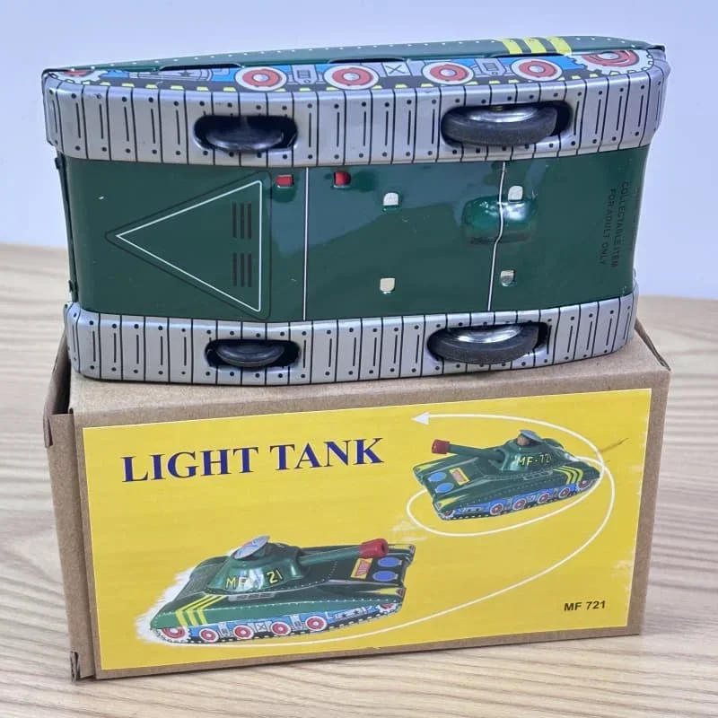 Klassieke collectie Retro Clockwork Wind up Metal Walking Tin Toy Tank Robot Mechanisch kinderkerstverjaardagscadeau