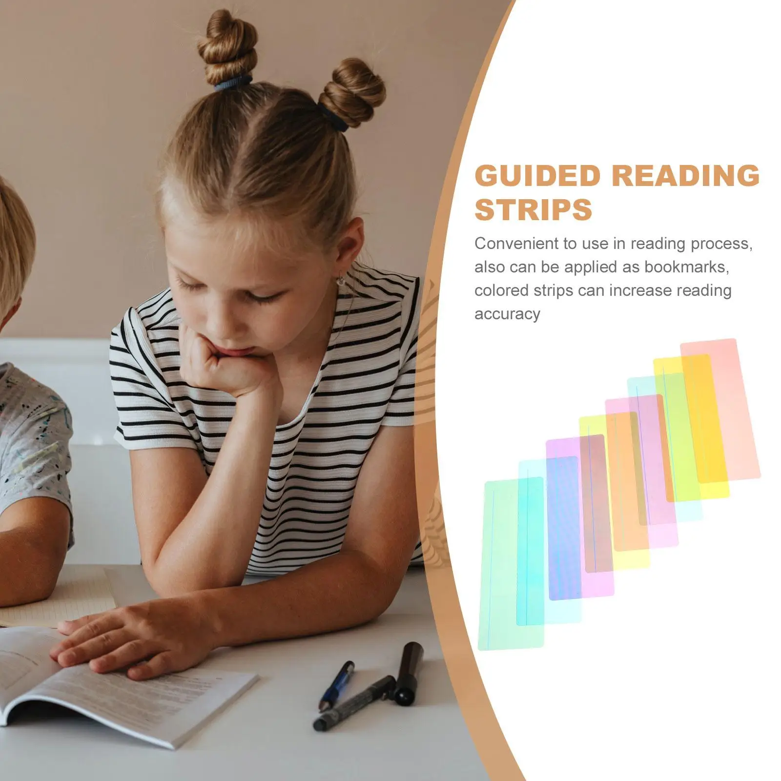 8Pcs Reading Guide Strips For Kids Guided Reading Strips Reading Aid Bookmarks Tracking For Book Clear Line Tracker Guide Strips