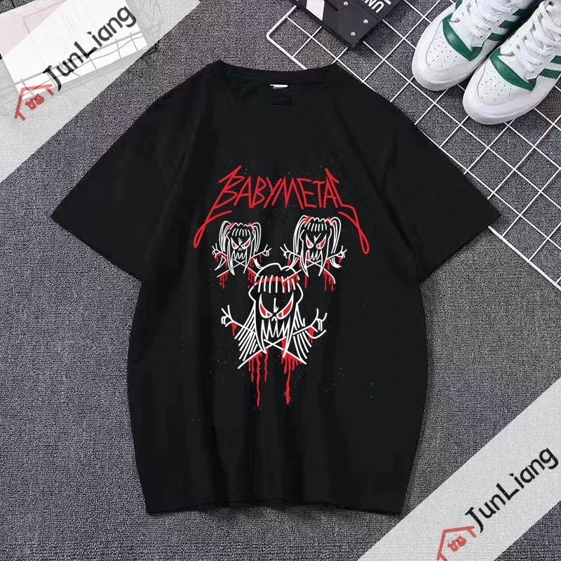 Babymetal Metal Galaxy Japan Death Metal Band T Shirt Men Hip-hop Rock Band Casual Short Sleeve Y2kTees Tops Aesthetic