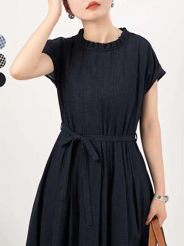 

Sucho 23 Artistic Temperament Double Layer Cotton Dr High Waist Commuter Sle ort Sve Floral Trim Collar Ciwalk