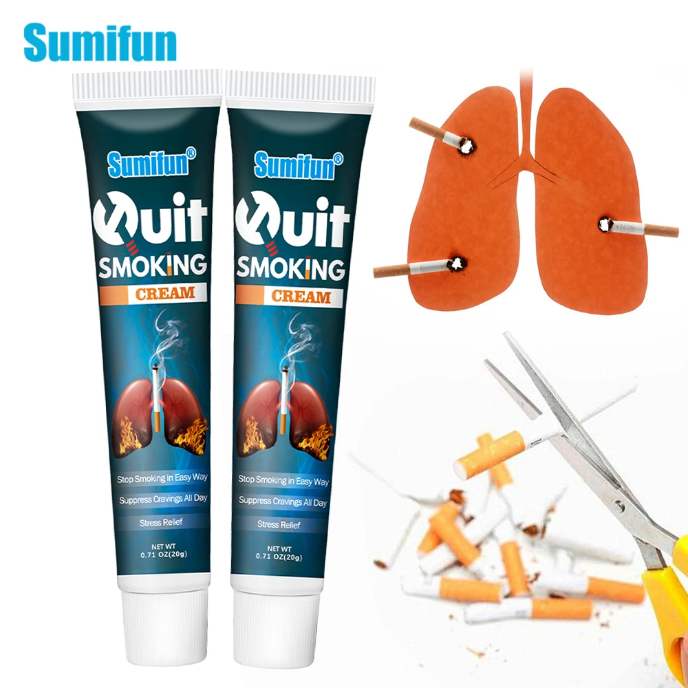 20G Sumifun Quit Smoking Cream Stop Smoke Herbal Ointment Prevent Smoking Nicotine Withdrawal Medical Plaster Health Lungs Care