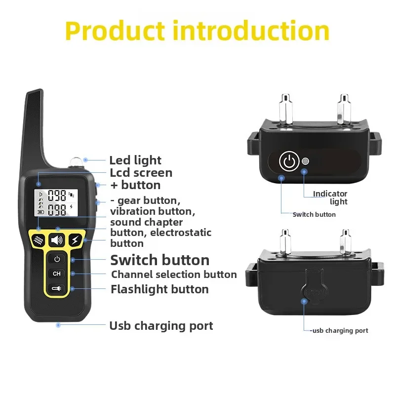 Dog training device, anti-barking device, pet collar,multi-color can be matched with wireless remote control dog training device