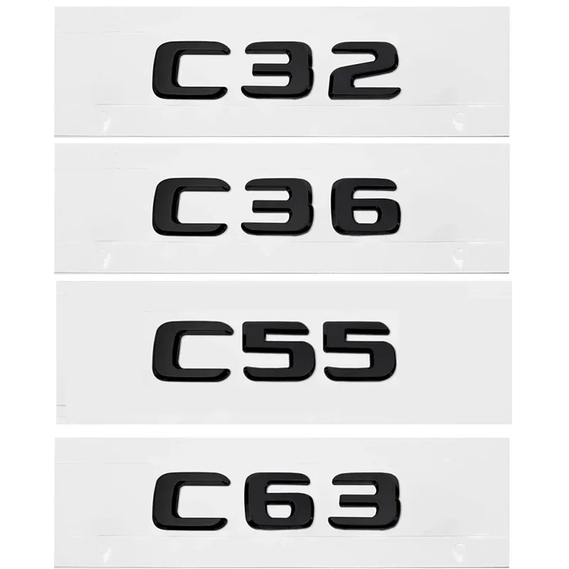 Emblema 3D ABS para Porta-Malas Traseiro de Carros Mercedes Benz C32 C36 C55 C63 C200 C220 C230 Classe C W204 W205 W210 W111 Adesivo Distintivo para Caçamba