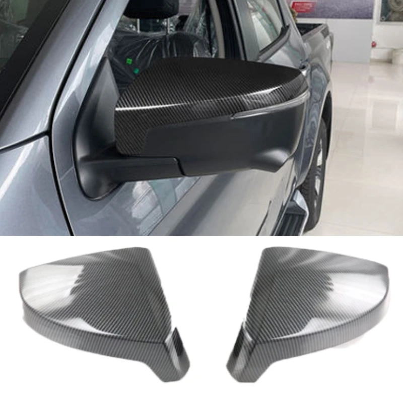 For Isuzu D-MAX DMAX 2021 2022 2023 Carbon Fiber ABS Rearview Mirror Cover Trim side Door Mirror Strip Sticker Car Accessories