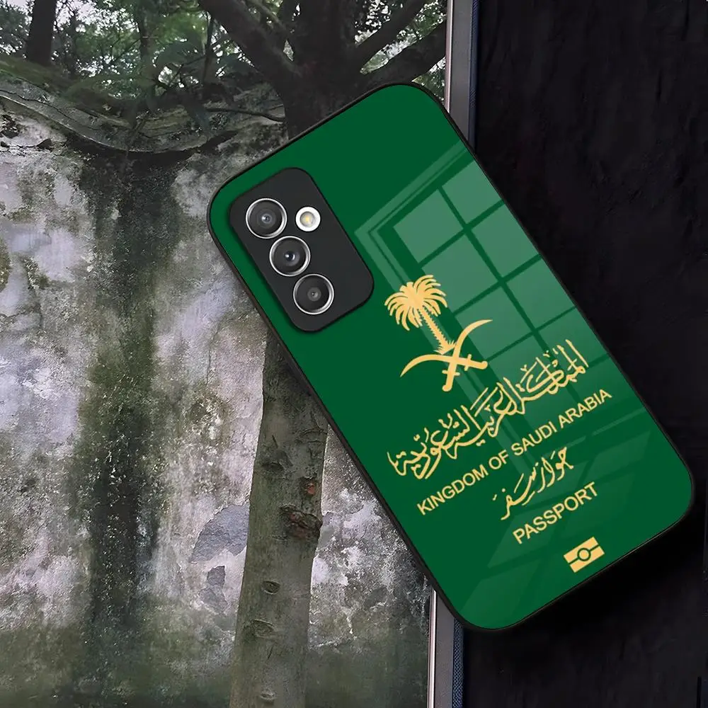 Saudi Arabia Flag Passport Phone Case Tempered Glass For Samsung A14 A34 A52 A21 A71 A20 A31 A12 A51 A40 A32 A72 A30 A54 Cover