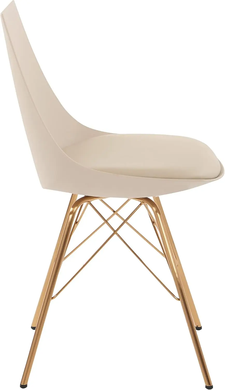 Oakley Mid-Modern Bucket Chair, Kunstleder, Creme