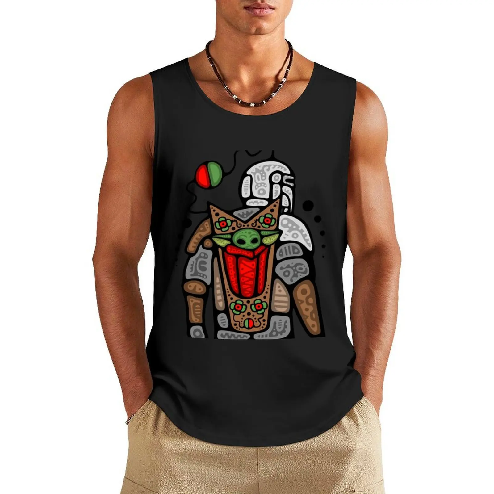 

Green Baby and Space Daddy Tank Top Bodybuilding shirt t-shirt for men bodybuilding men clothes bodybuilding t shirt