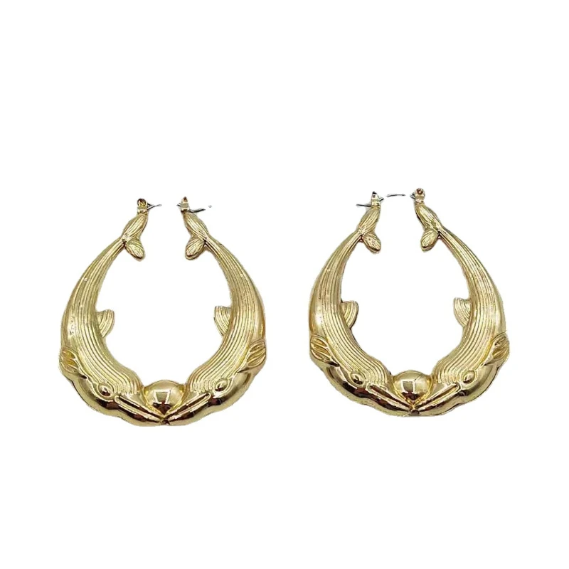 Europe and The United States Simple Fashion Dolphin Earrings for Women Creative Personality Fish-shaped Daily with Jewelry