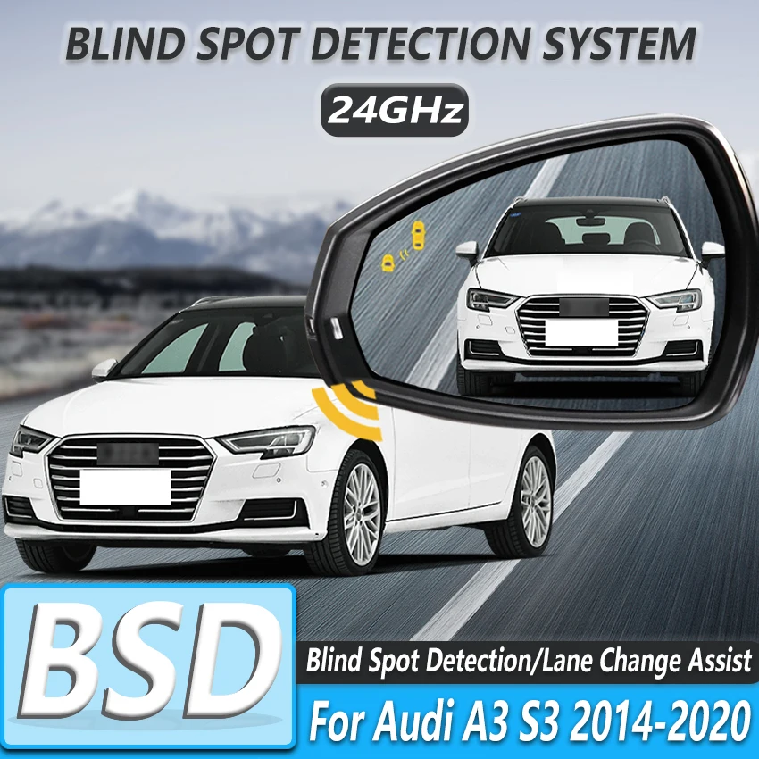 جهاز كشف الرادار BSD BSA BSM لأودي A3 S3 2014-2020 نظام مراقبة النقطة الخلفية للسيارة يساعد على تغيير المسار