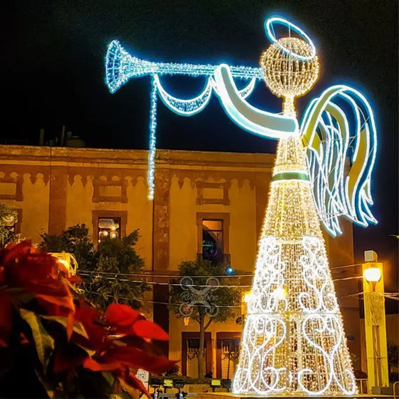 Outdoor street lighting decoration cartoon Christmas angel lights