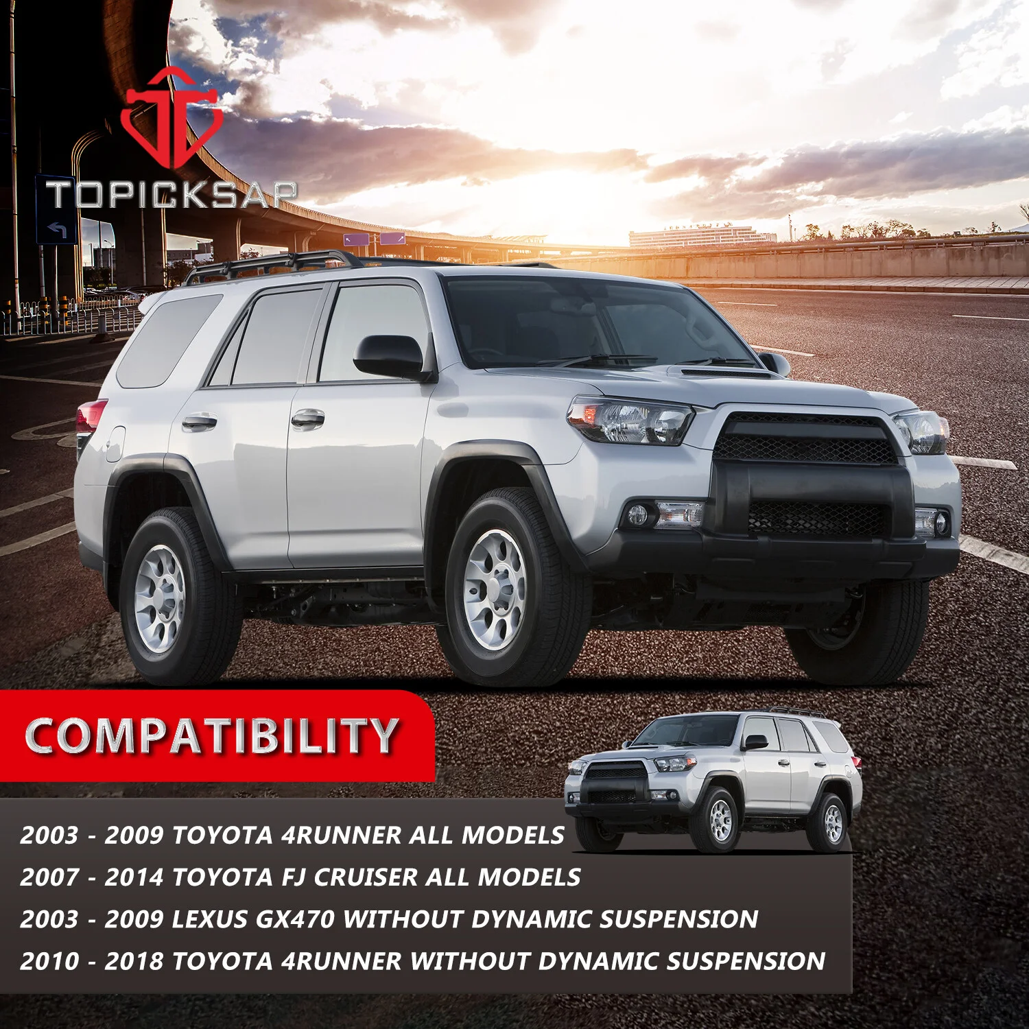TOPICKSAP 4Pcs Front Rear Sway Bar Link for Toyota 4Runner 2003-2018 FJ Cruiser 2007-2014 Lexus GX470 2003-2009