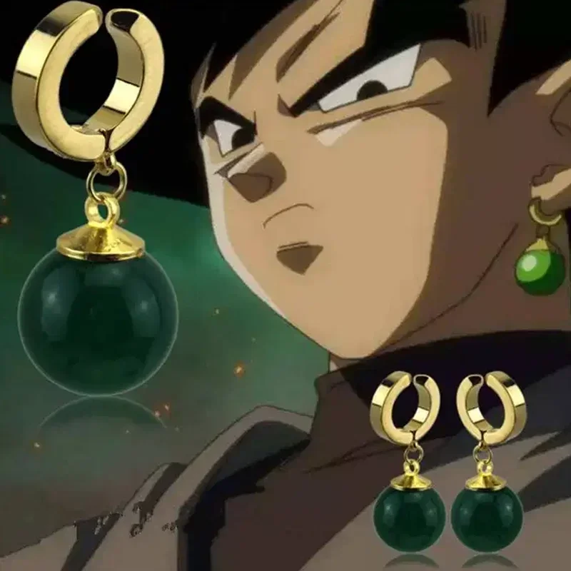 Dragon Ball Z Sun Goku Figure Earrings Cosplay Zamasu Jewelry Accessories Anime Agate Material Decoration Collectibles Toys Gift