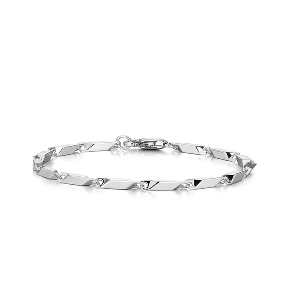 3mm Silberfarbene Edelstahl-Melonensamenkette Herrenarmband Hip-Hop Rock Schmuck Einfaches Modearmband für Damen – Detail 6