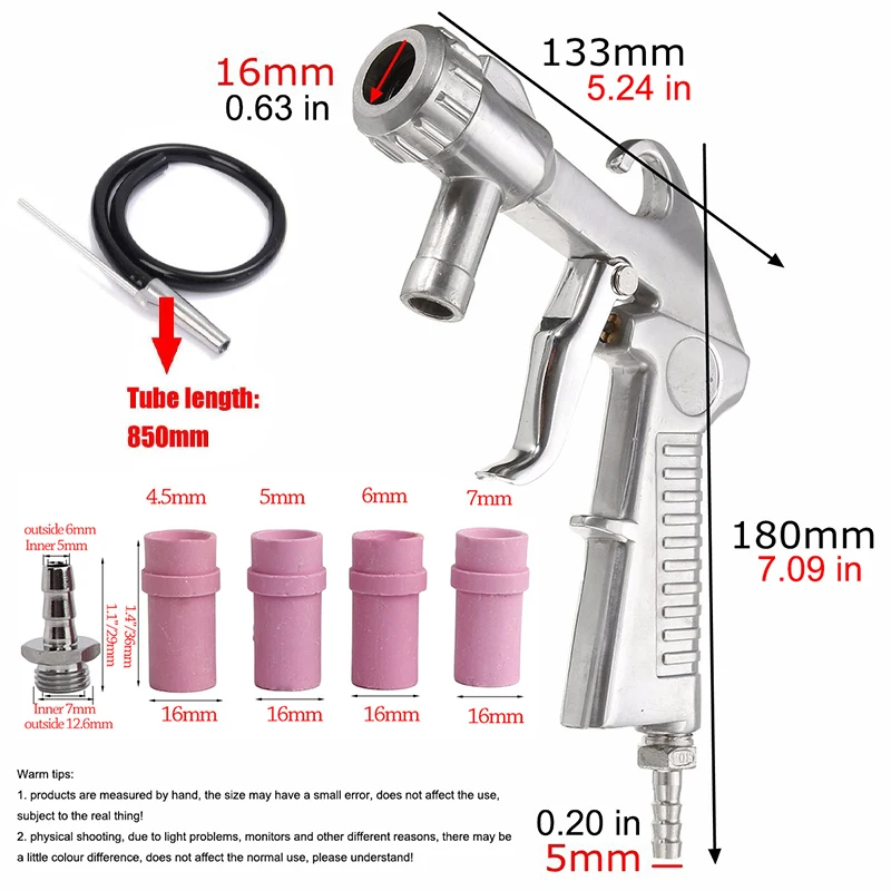 سيفون نوع ساندبلاستر عدة جلخ الرمال التفجير بندقية رذاذ بندقية الصدأ إزالة مع محول الهواء السريع لخزائن الرمل