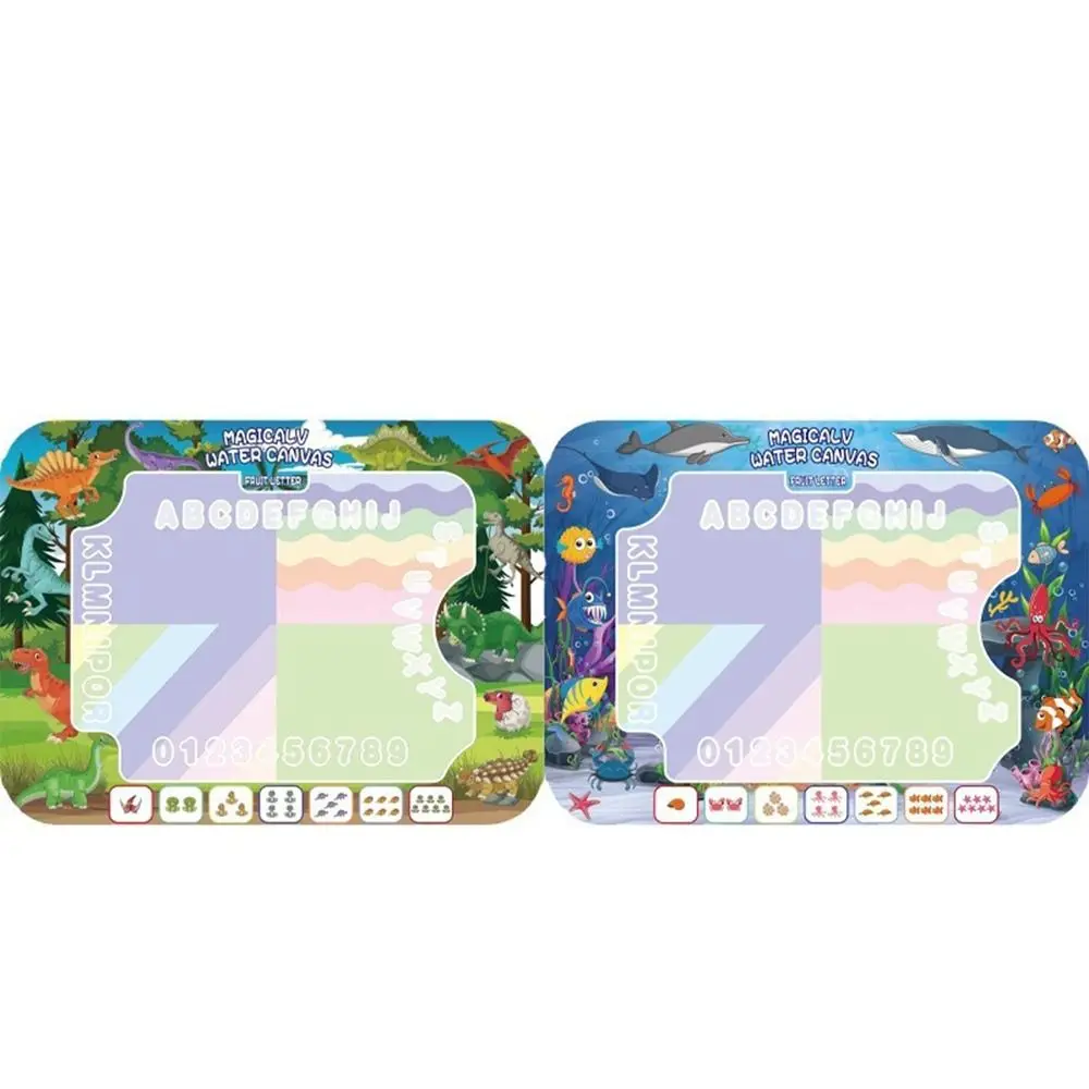 Creative Cartoon Water Doodle Mat 80*60cm Multicolor Graffiti Blanket Early Learning Montessori Water Painting Canvas Toy