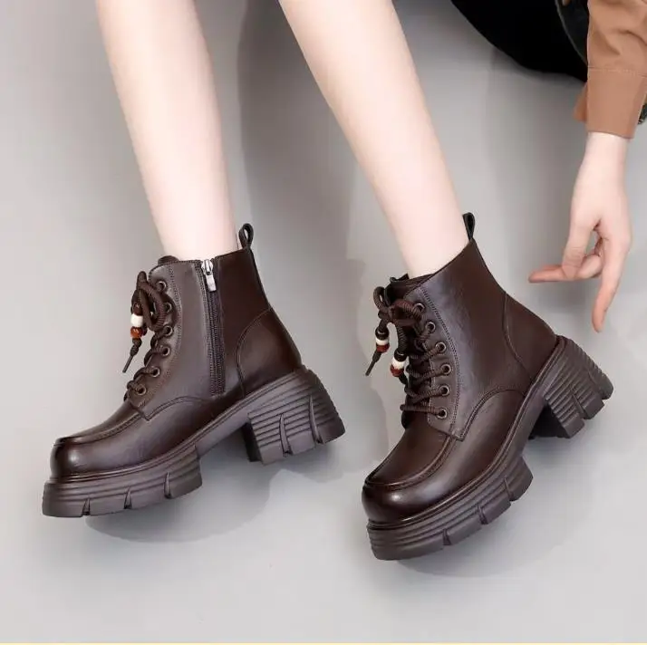 

Fashion boots for women, autumn/winter 2025 new style thick soled thick heel and ankle short boots