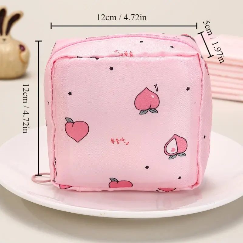 Portable Storage Bag For Sanitary Napkin Pads Cartoon Cute Waterproof Sanitary Napkin Storage Bags