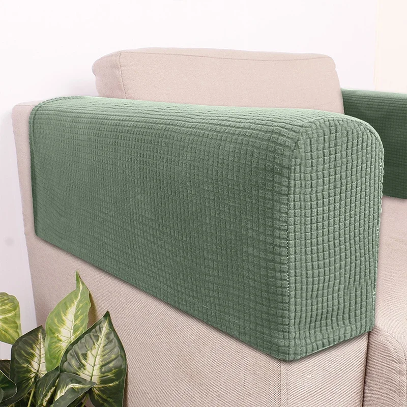 Jacquard Sofa Armrest Cover for Living Room Pets Kids Furniture Protector Polar Fleece Stretch Washable Removable Couch Covers