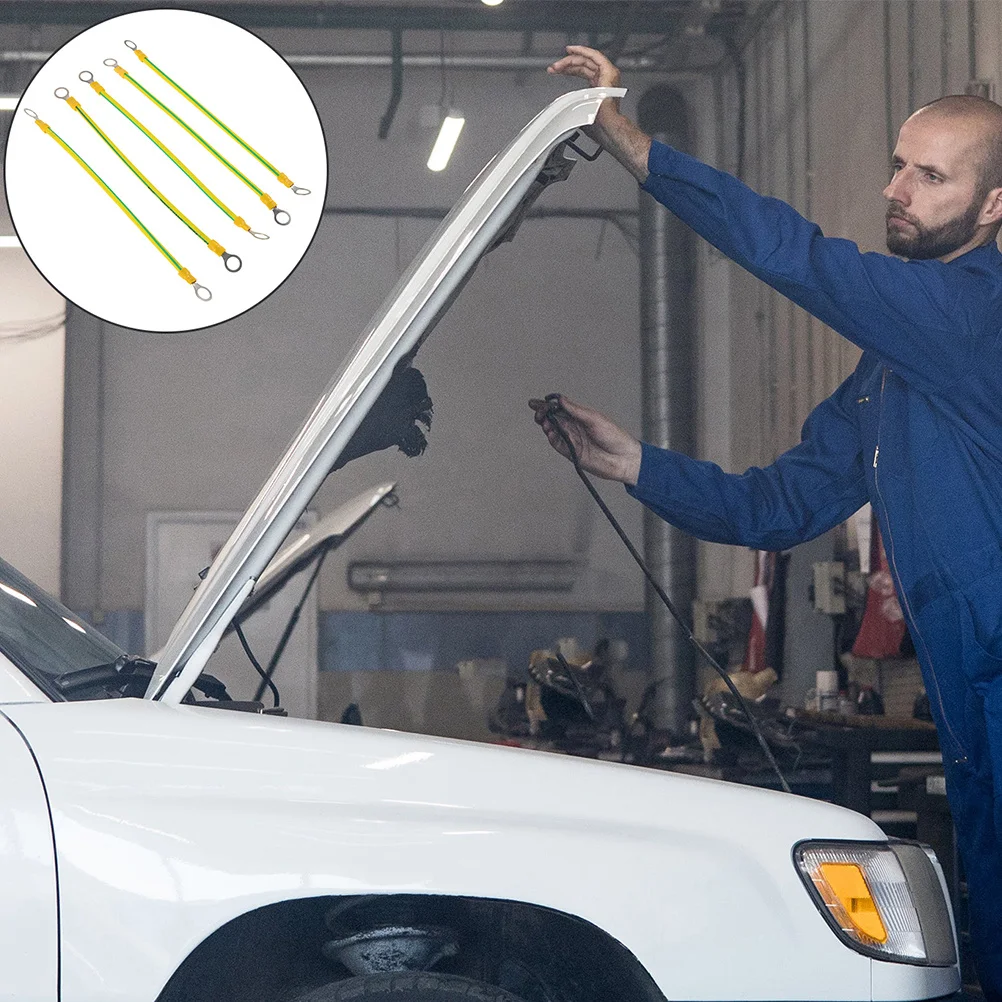 5 peças tiras de aterramento automotivo cabo de motor de cobre trançado para conexão de caminhão de carro conectores de fio de aterramento veículo