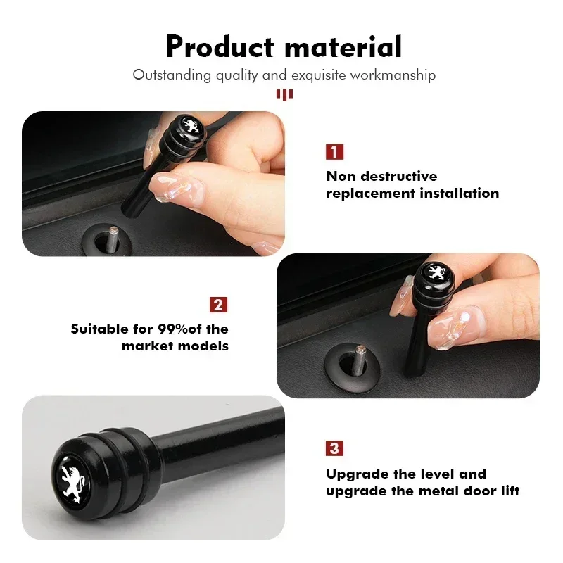 

Alloy automobile safety door lock pin safety accessories For Peugeot 108 406 407 408 206 207 208 306 307 308 508 Car Accessories