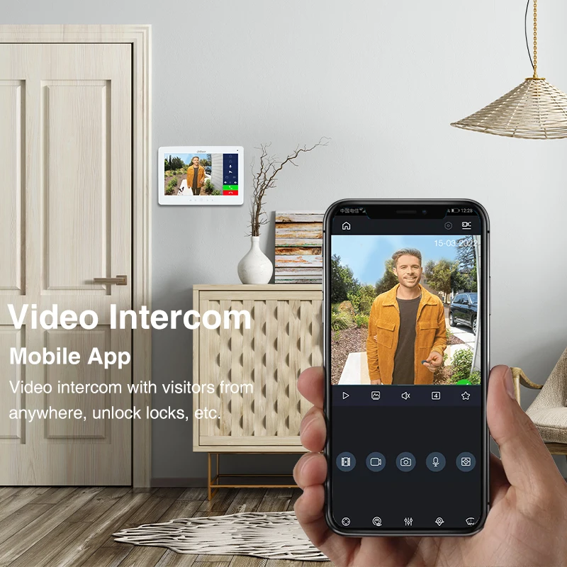 Dahua เดิม VTO3221E-P 1080P HD Video Intercom สมาร์ทโฮม Doorbell กลางแจ้งกล้อง Villa Station ลำโพงในตัว