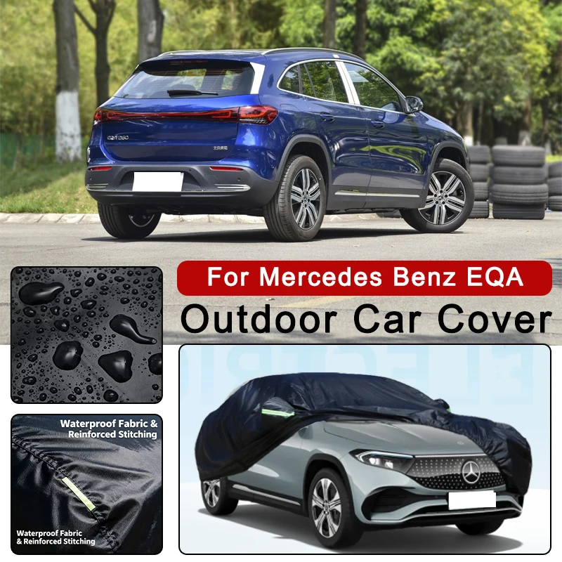 

Outdoor Car Cover Waterproof Dustproof UV Sun Protection, Full Car Protector Exterior Accessory For Mercedes Benz EQA H243