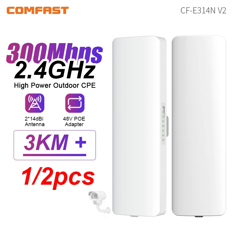 

Comfast 300 Мбит/с открытый Wi-Fi повторитель беспроводной мост 2,4G Wi-Fi CPE мост удлинитель дальнего действия точка доступа Wi-Fi 3-5 км покрытие