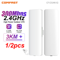Comfast 300Mbps Outdoor Wifi Repeater Wireless Bridge 2.4G Wifi CPE Bridge Long Range Extender Access Point Wifi 3-5KM Coverage