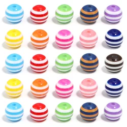 50/100pcs Resin Stripe Beads Color Round Spacer Charm Bead for Jewelry Making DIY Bracelet Beaded Handcraft  Accessories Stuff